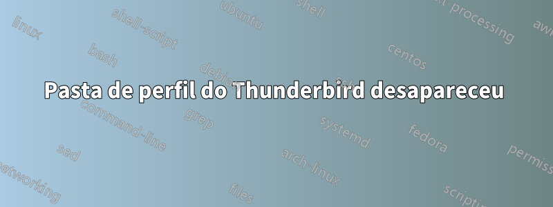 Pasta de perfil do Thunderbird desapareceu