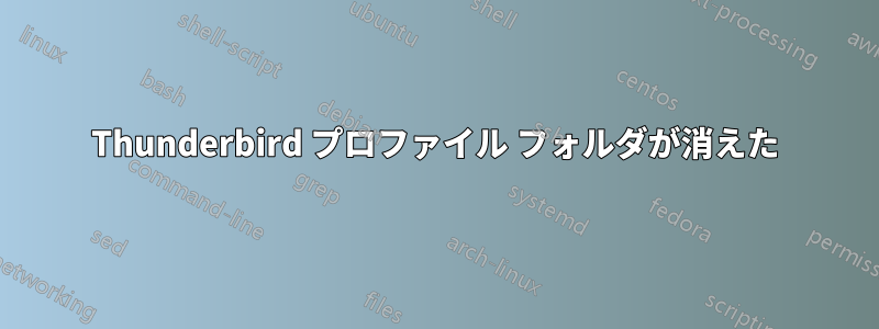 Thunderbird プロファイル フォルダが消えた