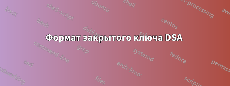 Формат закрытого ключа DSA