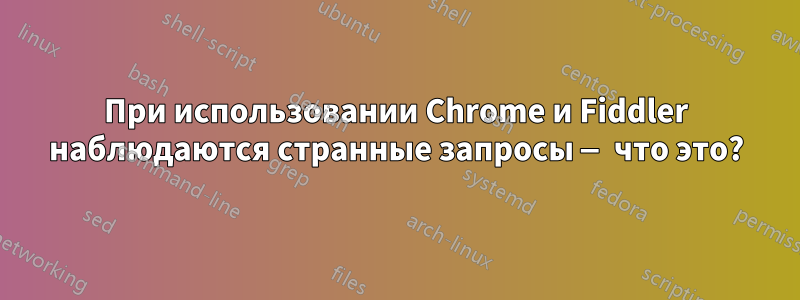 При использовании Chrome и Fiddler наблюдаются странные запросы — что это?