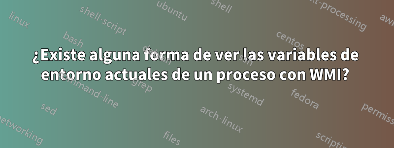 ¿Existe alguna forma de ver las variables de entorno actuales de un proceso con WMI?