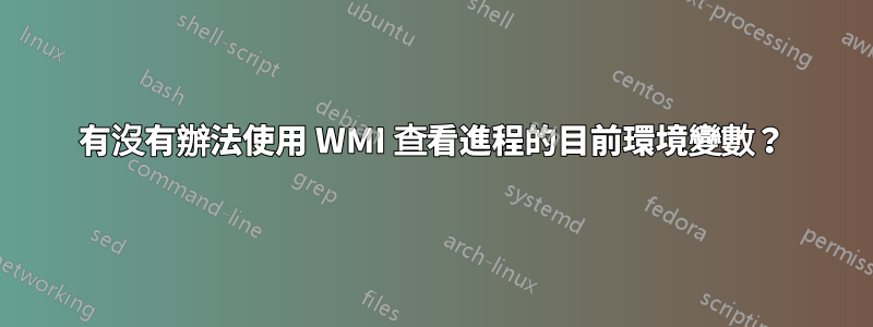 有沒有辦法使用 WMI 查看進程的目前環境變數？