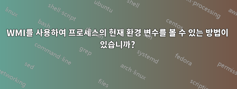 WMI를 사용하여 프로세스의 현재 환경 변수를 볼 수 있는 방법이 있습니까?