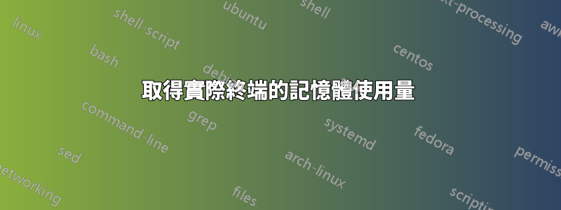 取得實際終端的記憶體使用量