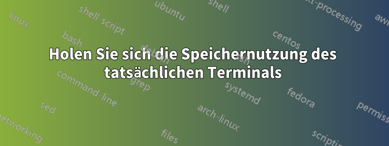 Holen Sie sich die Speichernutzung des tatsächlichen Terminals