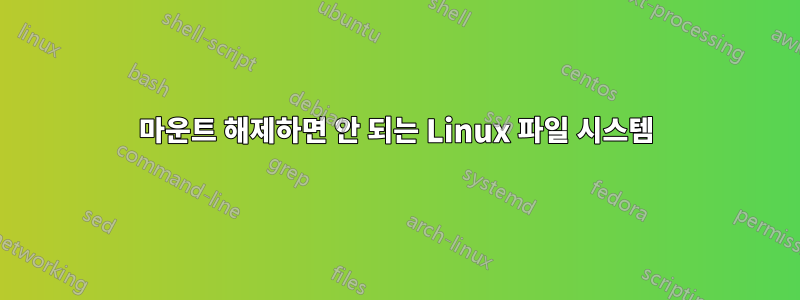 마운트 해제하면 안 되는 Linux 파일 시스템