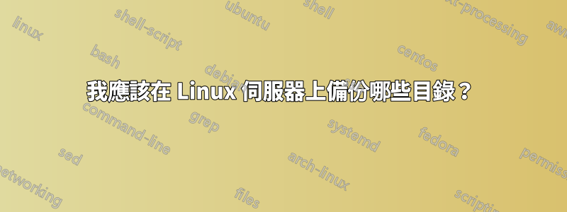 我應該在 Linux 伺服器上備份哪些目錄？