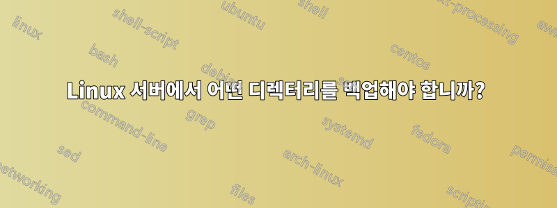 Linux 서버에서 어떤 디렉터리를 백업해야 합니까?