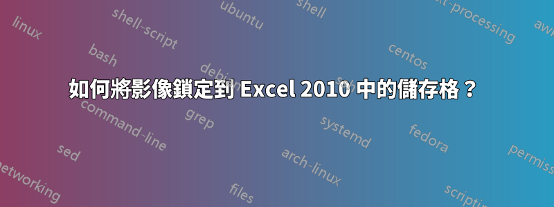 如何將影像鎖定到 Excel 2010 中的儲存格？