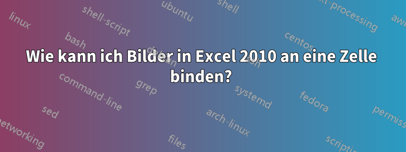 Wie kann ich Bilder in Excel 2010 an eine Zelle binden?