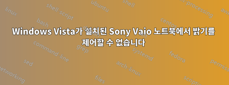 Windows Vista가 설치된 Sony Vaio 노트북에서 밝기를 제어할 수 없습니다