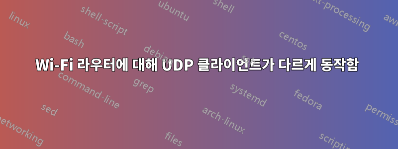 Wi-Fi 라우터에 대해 UDP 클라이언트가 다르게 동작함