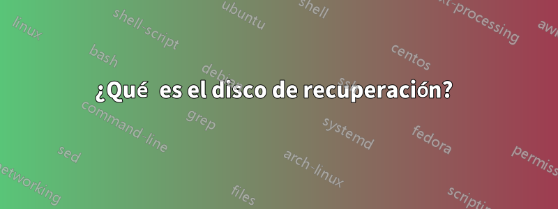 ¿Qué es el disco de recuperación? 