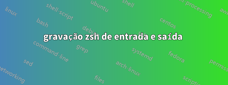 gravação zsh de entrada e saída