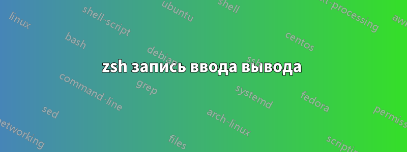 zsh запись ввода вывода