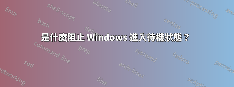 是什麼阻止 Windows 進入待機狀態？