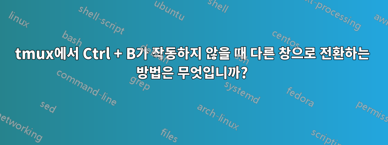 tmux에서 Ctrl + B가 작동하지 않을 때 다른 창으로 전환하는 방법은 무엇입니까?