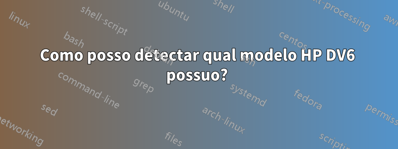 Como posso detectar qual modelo HP DV6 possuo?