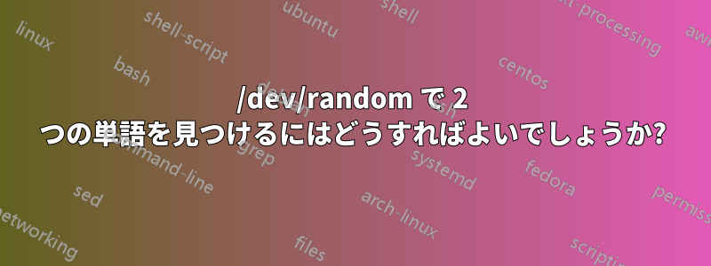 /dev/random で 2 つの単語を見つけるにはどうすればよいでしょうか?