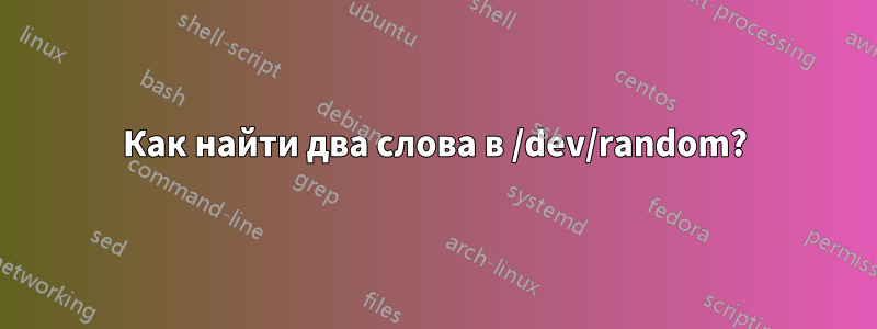 Как найти два слова в /dev/random?