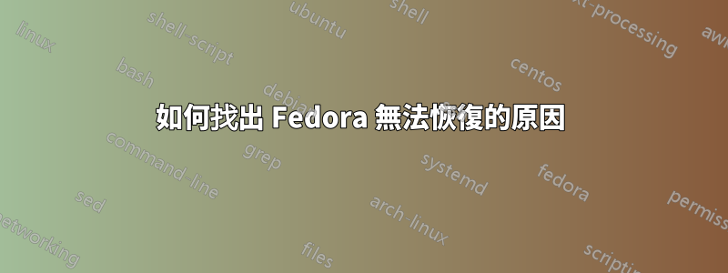 如何找出 Fedora 無法恢復的原因