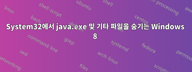 System32에서 java.exe 및 기타 파일을 숨기는 Windows 8