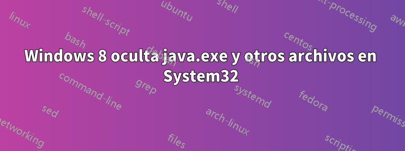 Windows 8 oculta java.exe y otros archivos en System32