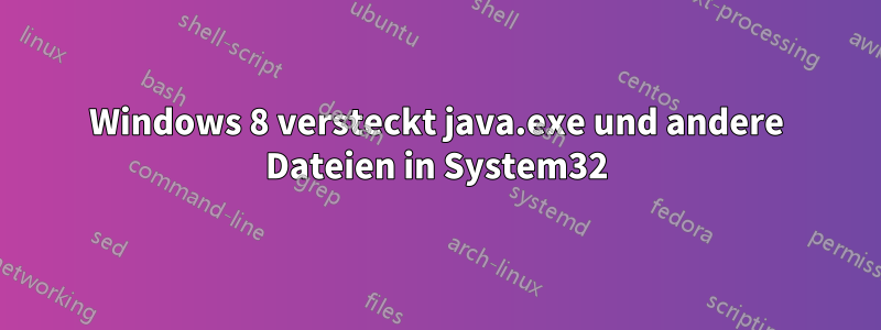 Windows 8 versteckt java.exe und andere Dateien in System32