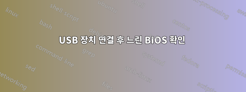 USB 장치 연결 후 느린 BIOS 확인