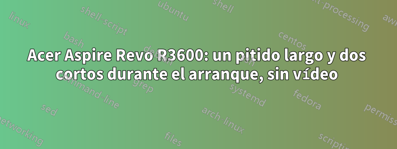 Acer Aspire Revo R3600: un pitido largo y dos cortos durante el arranque, sin vídeo