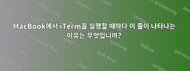 MacBook에서 iTerm을 실행할 때마다 이 줄이 나타나는 이유는 무엇입니까?