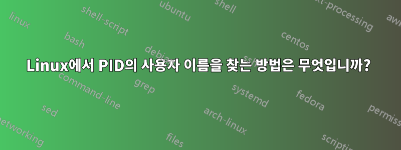 Linux에서 PID의 사용자 이름을 찾는 방법은 무엇입니까?