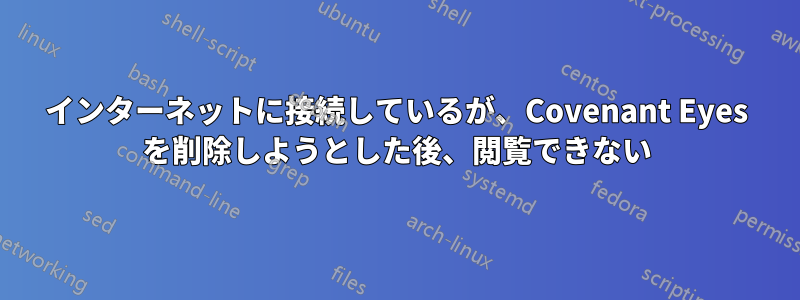 インターネットに接続しているが、Covenant Eyes を削除しようとした後、閲覧できない