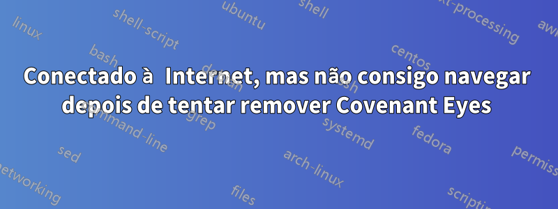 Conectado à Internet, mas não consigo navegar depois de tentar remover Covenant Eyes