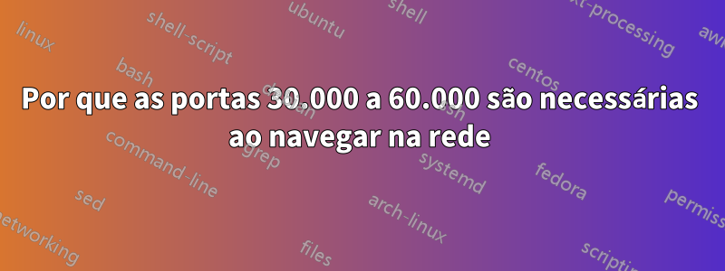 Por que as portas 30.000 a 60.000 são necessárias ao navegar na rede