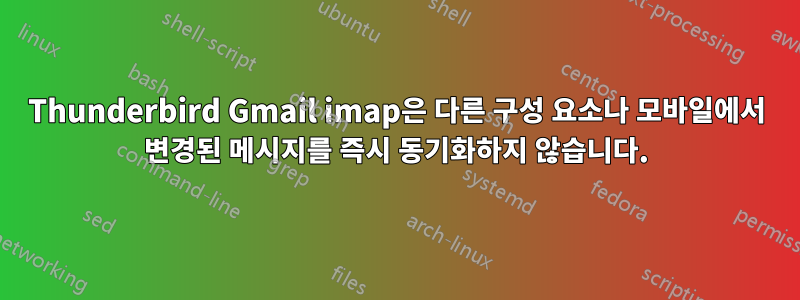 Thunderbird Gmail imap은 다른 구성 요소나 모바일에서 변경된 메시지를 즉시 동기화하지 않습니다.