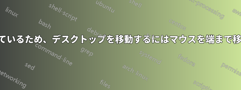 解像度が「縮小」されているため、デスクトップを移動するにはマウスを端まで移動する必要があります