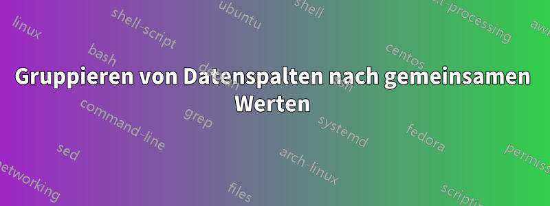 Gruppieren von Datenspalten nach gemeinsamen Werten