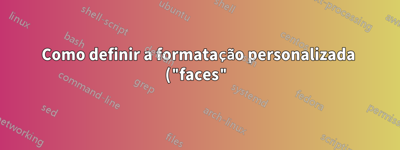 Como definir a formatação personalizada ("faces") no modo organizacional para linhas de agenda por prioridade?