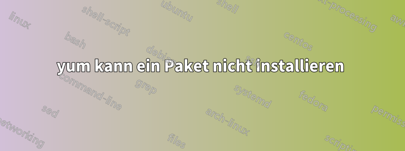 yum kann ein Paket nicht installieren