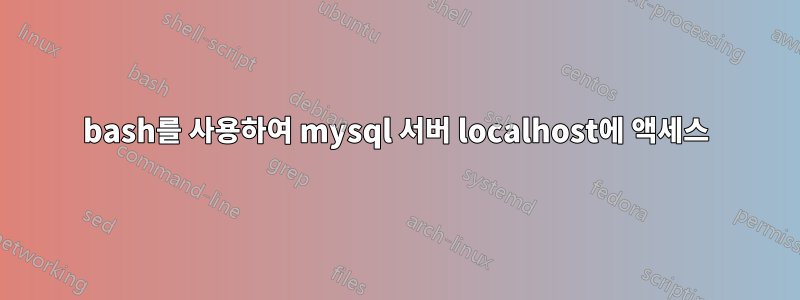 bash를 사용하여 mysql 서버 localhost에 액세스