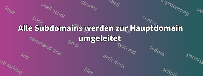 Alle Subdomains werden zur Hauptdomain umgeleitet 