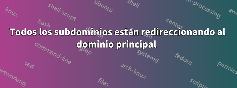 Todos los subdominios están redireccionando al dominio principal 