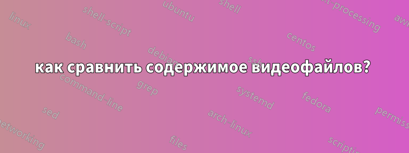 как сравнить содержимое видеофайлов?