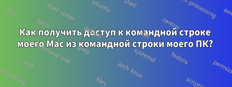 Как получить доступ к командной строке моего Mac из командной строки моего ПК?