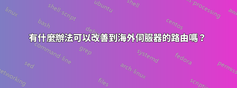 有什麼辦法可以改善到海外伺服器的路由嗎？