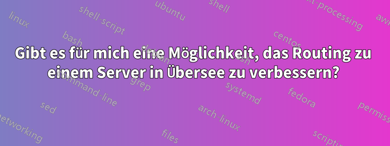 Gibt es für mich eine Möglichkeit, das Routing zu einem Server in Übersee zu verbessern?