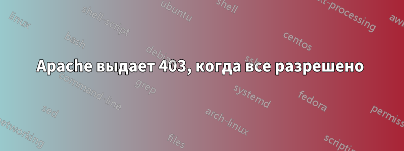 Apache выдает 403, когда все разрешено