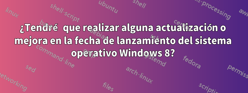 ¿Tendré que realizar alguna actualización o mejora en la fecha de lanzamiento del sistema operativo Windows 8?