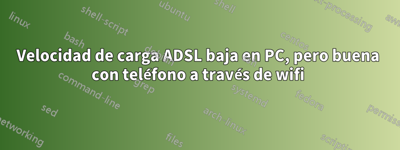 Velocidad de carga ADSL baja en PC, pero buena con teléfono a través de wifi